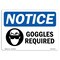 Signmission OSHA Notice Sign, Goggles Required With Symbol, 10in X 7in Rigid Plastic, 10" W, 7" H, Landscape OS-NS-P-710-L-13146 - alternate 1